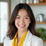 Portrait of Sarah Lee, a vibrant and knowledgeable dietitian in her 30s
